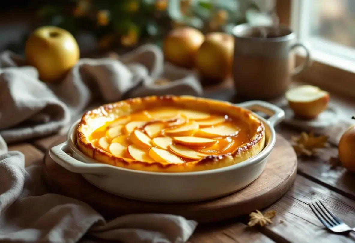 Un flan vanillé aux pommes fondantes : la douceur maison de ma grand-mère qui réchauffe les après-midis d’automne